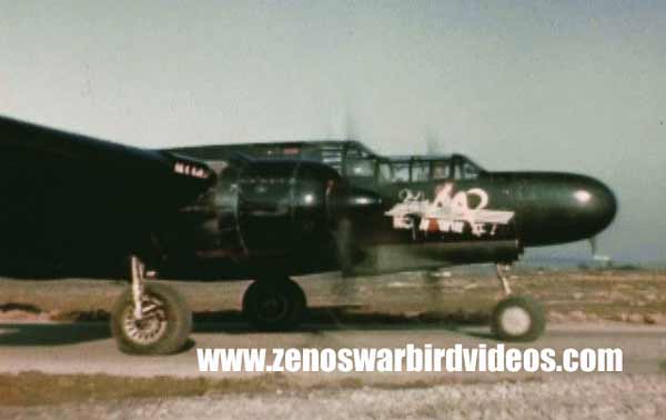 Photo of Northrop P-61 Black Widow, Florrenes, Belgium, 1945, taken from the video "P-61 Black Widow Night Fighters in Color"