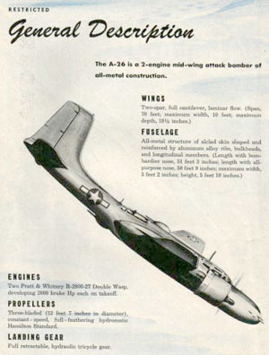 Picture from Douglas A-26 Invader pilot's manual "General Description."
